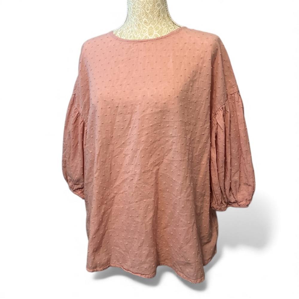 Blush Pink Cotton Textured Blouse